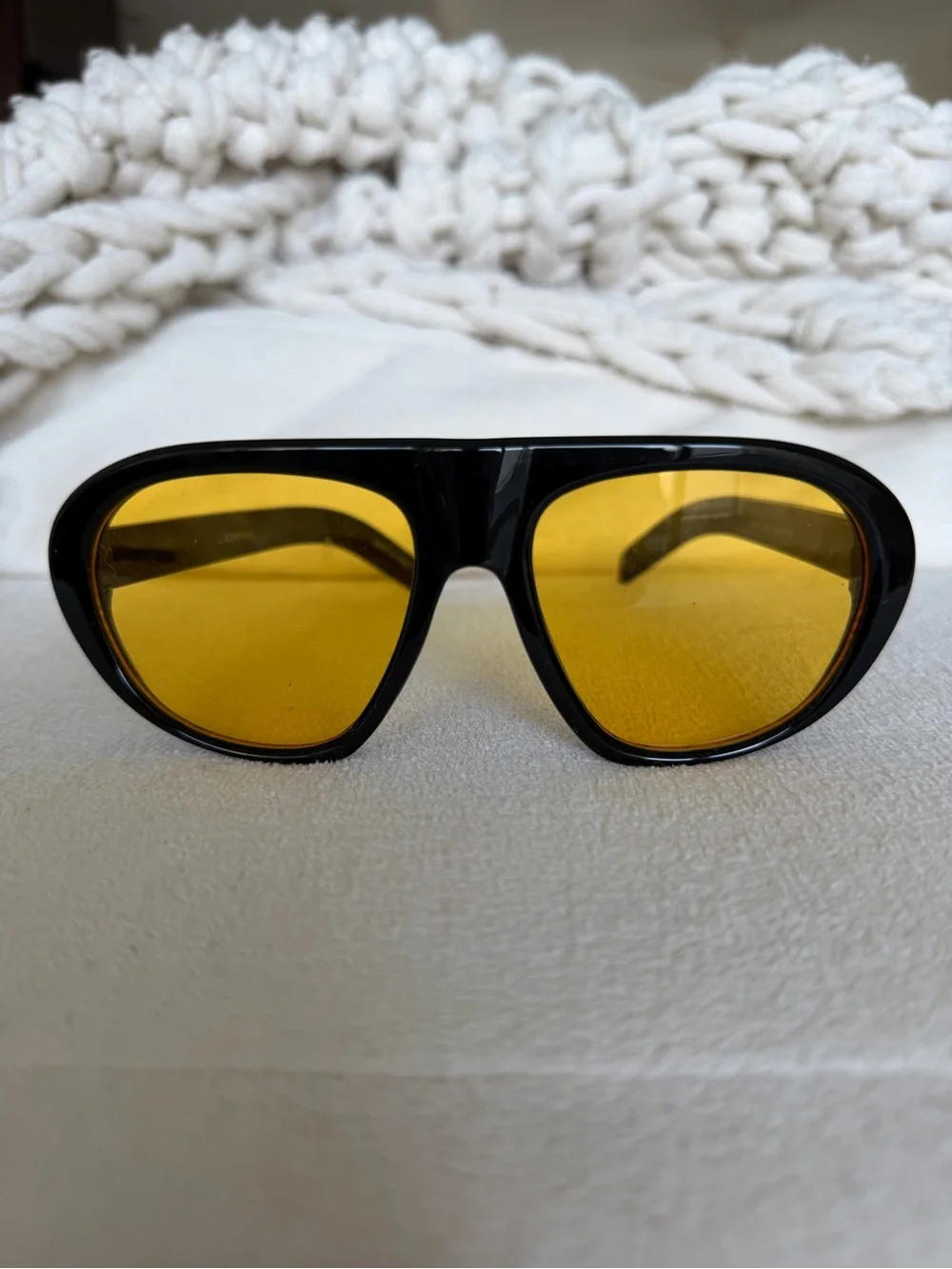 Black Frame Yellow Lens Gaming/VR Glasses - Brand Unknown